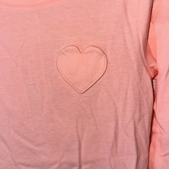 WONDER NATION Long Sleeve Heart Pocket T-Shirt Girls Small 6/6X - Picture 2 of 5